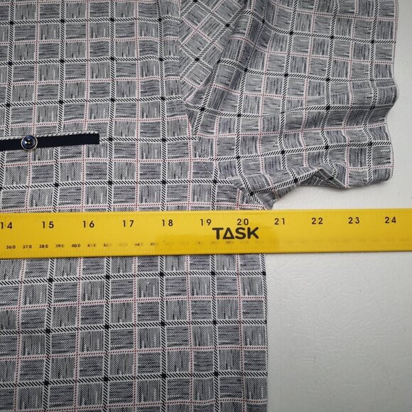 2 / $30.00 - NWOT Sergio Louis Men's Navy White & Red Square Pattern Polo Shirt - Picture 6 of 8